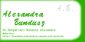 alexandra bundusz business card